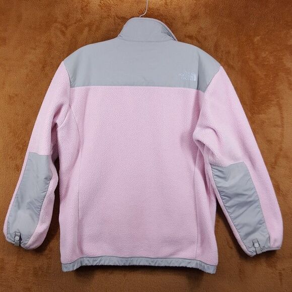 THE NORTH FACE Jacket Girls XL Pink Gray Zip Up Denali Fleece Polartec - Picture 5 of 11